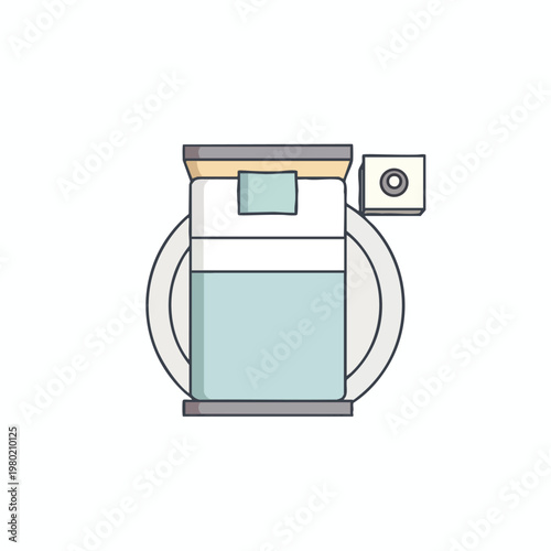 Top View of Modern Laundry Room with Washing Machine and Dryer