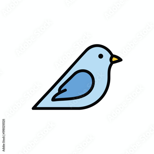 Cute Light Blue Cartoon Bird Illustration for Nature and Wildlife Themes