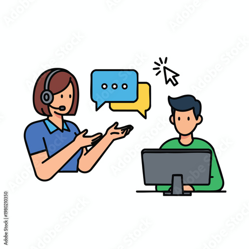 Customer Support Representative Assisting a Client via Chat