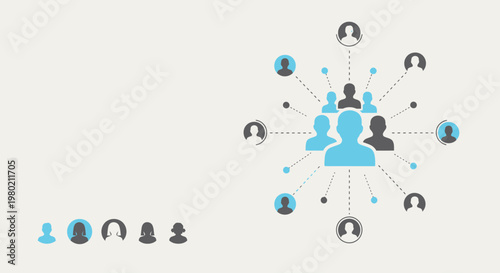 People Network Connections Social Media Icons.