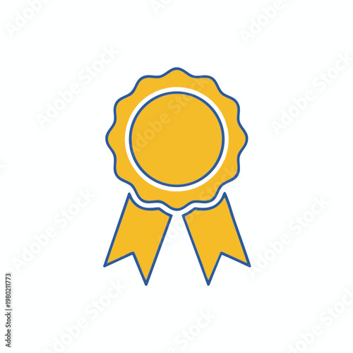Gold Award Ribbon Badge for Excellence and Achievement