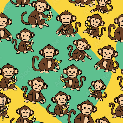 Brown Monkeys Sitting Various Poses.
