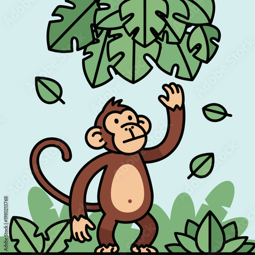 Brown monkey standing on green grass.