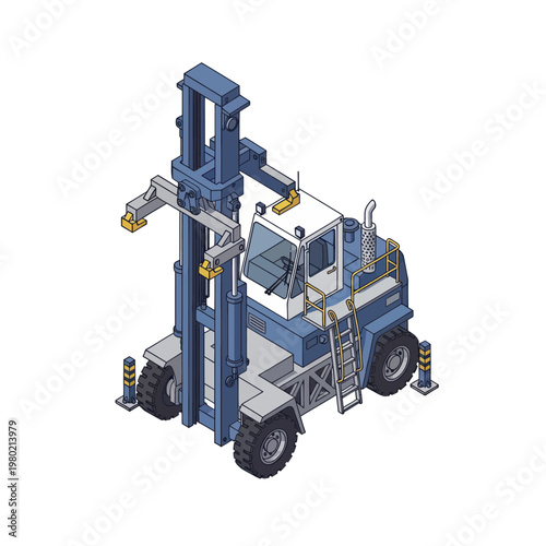 Industrial Reach Stacker Forklift Machine for Container Handling.