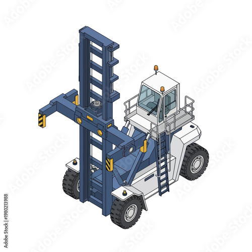 Industrial Reach Stacker Machine for Container Handling.