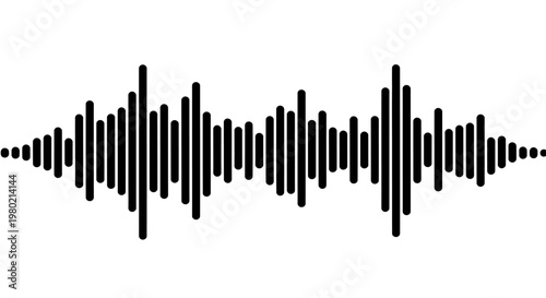 Abstract audio waveform visualization representing digital sound waves and frequency patterns across a composition.