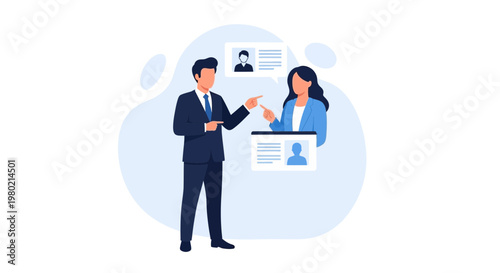 Business meeting, recruitment, HR, hiring, teamwork, discussion, job interview, professionals