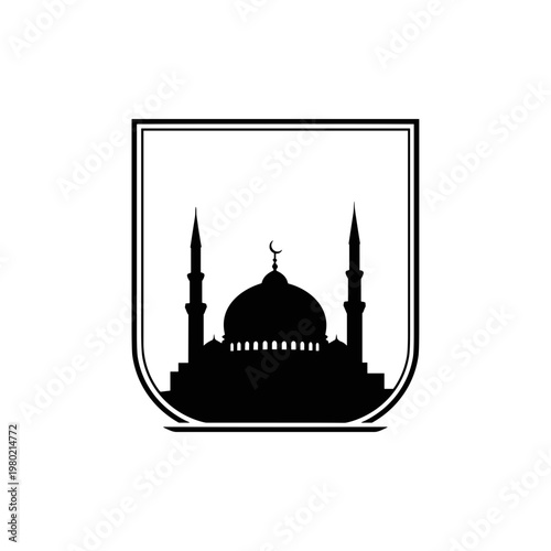 Mosque Silhouette Emblem