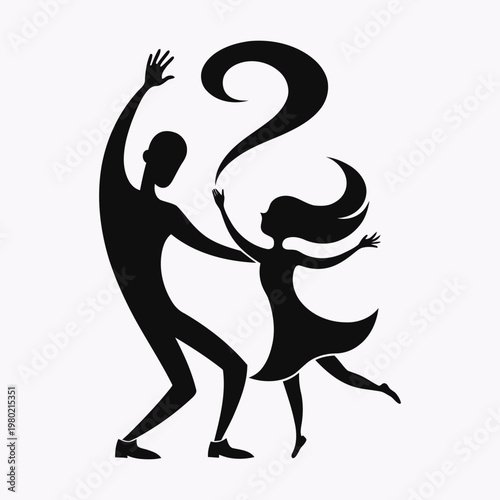 A couple dancing in a romantic waltz