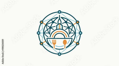 Abstract Logo Representing Global Food and Cuisine