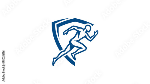 Runner Inside Shield Logo Design