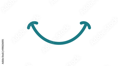 Simple Teal Smile Icon On White Background