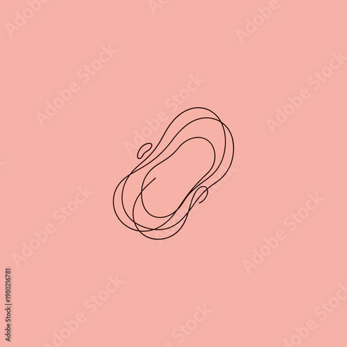 Abstract feminine hygiene product line art illustration.