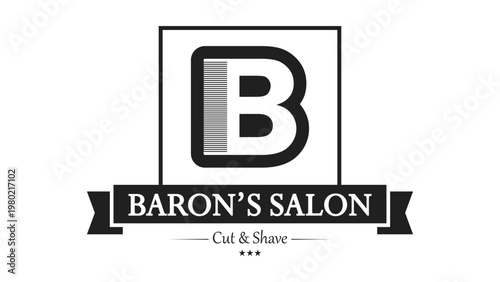 men's haircut salon logo