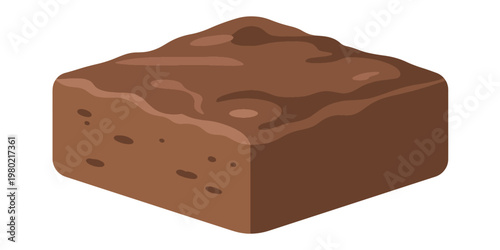 Chocolate Brownie Vector Illustration with Rich Texture Style