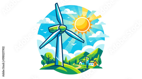 Wind turbine renewable energy power generator.