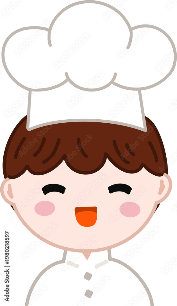 Fototapeta premium cute cartoon children boy chef cook