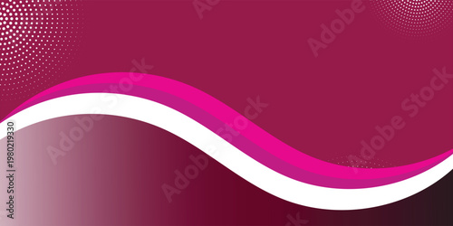 Abstract Dark Red Wavy Background with Elegant Orange Curves and Circular Halftone Dotted Accents eps 10 illustrator