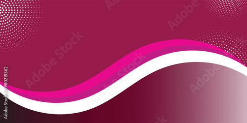 Abstract Dark Red Wavy Background with Elegant Orange Curves and Circular Halftone Dotted Accents eps 10