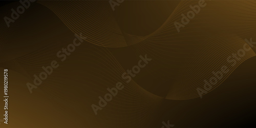 Abstract Gold Wave Background With Brown Gradient and Elegant Flowing Lines for Luxury Design