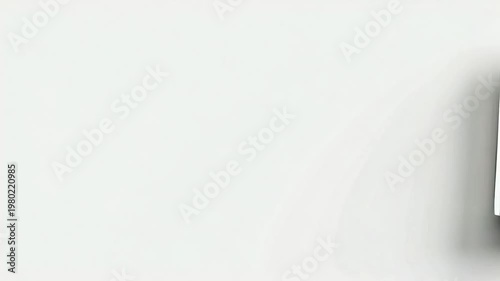 Cinematic Animation of an Open Blank Book Pages Flipping Quickly to the Left on White Background
