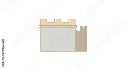 Minimalist vector icon of a stone castle fortification wall.