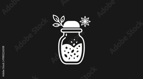 Minimalist Herbal Apothecary Jar Icon