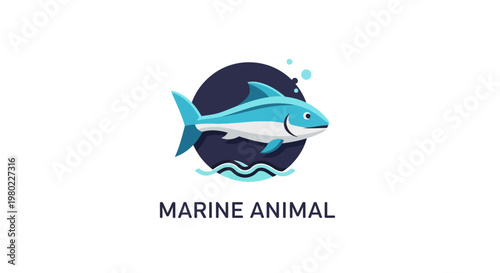 Minimalist marine fish emblem design perfect for aquariums, seafood, or ocean-themed ventures