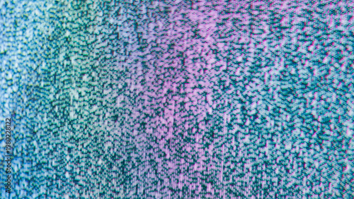 Cuadro en lienzo Colorful crt tv static noise with vivid pink and blue teal pixel gradient textur