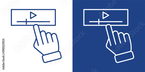 User Action Blue And White Icon Style Collection