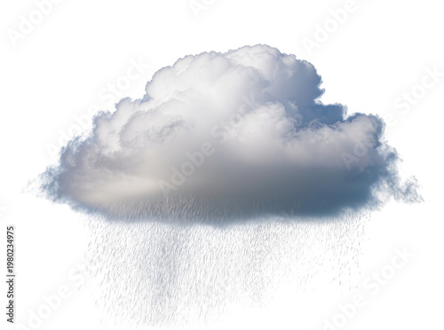 Bilde på lerret Isolated stormy dark gray rain cloud pouring heavy raindrops, natural weather