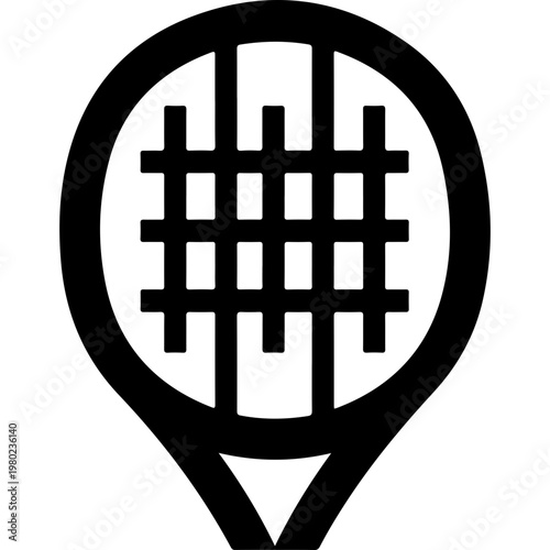 Black location pin icon, map marker symbol, navigation pointer, grid pattern