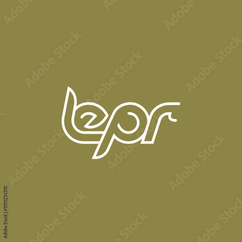 Elegant white logo design for a brand called lepr.