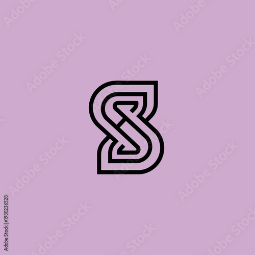 Abstract Intertwined Letter S Logo Design.