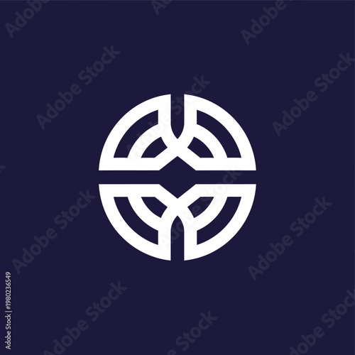 Abstract Geometric Symbol Circular Design.