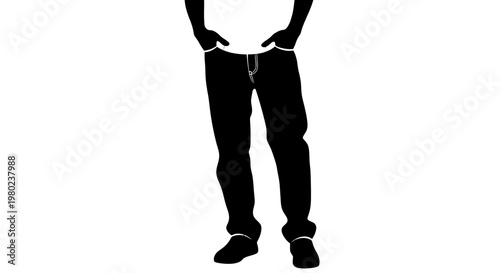 Black silhouette of a person standing.