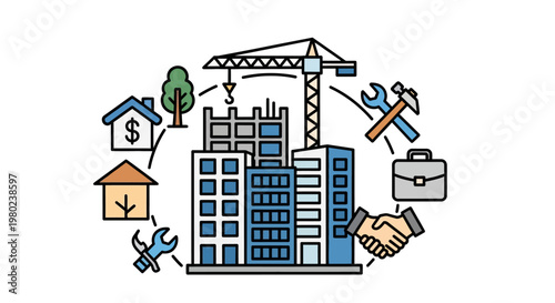 Business construction development and growth.