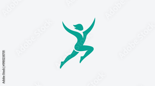 Abstract Figure in Active Pose Reaching Upwards