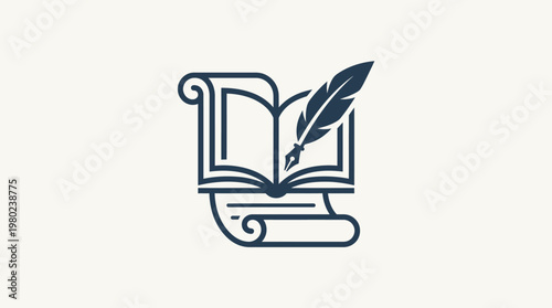 Elegant Book and Quill Logo Design