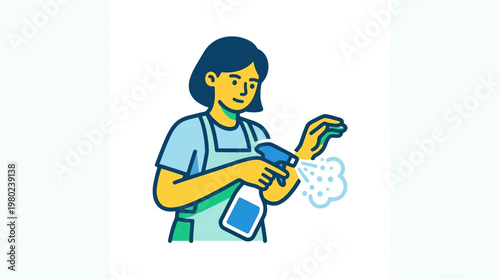 Woman using hand sanitizer gel.