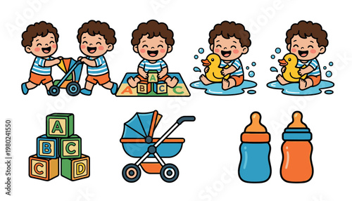 Baby Blocks Stroller Bottles.