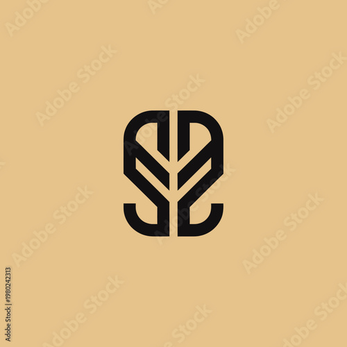 Foto Modern Abstract Logo Design Symbolizing Growth and Nature.