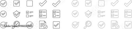 Check mark icons and symbols for approval and confirmation in various styles and colors