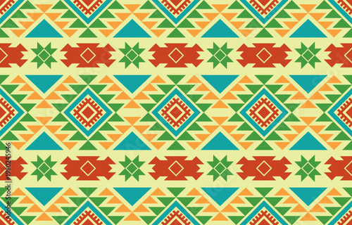 Seamless ethnic pattern vector with traditional tribal and cultural motifs, perfect for fabric, fashion, wallpaper, crafts, and decorative design projects. drew this by myself, It's not AI generate