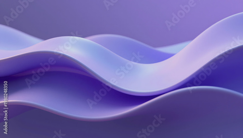 Abstract Purple Pastel Waves Background with Smooth 3D Gradient Curves