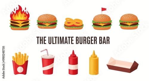 The Ultimate Burger Bar Food Icons.