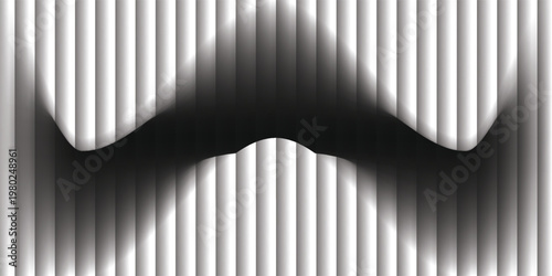 Bild auf Leinwand Vertical black lines on white background forming wave-like interference pattern