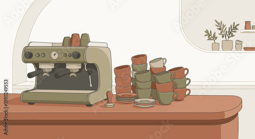 Minimal Coffee Bar Counter