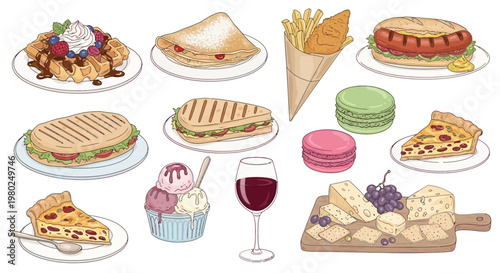 Variety of food and drink options.