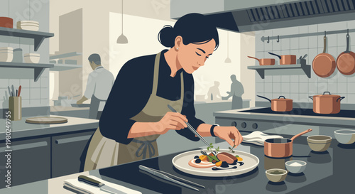 Chef Plating Gourmet Dish